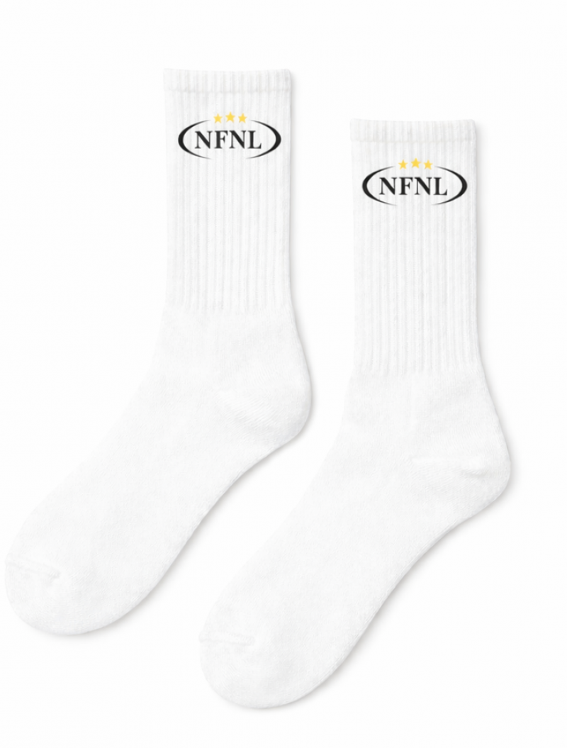 NO FOOTBALL NO LIFE Crew Socks – White